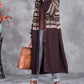 Women Autumn Artsy Stripe Hooded Knit Cardigan Coat