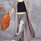 Women Autumn Artsy Solid V-Neck Knit Cardigan Coat