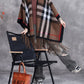 Women Vintage Winter Plaid Tassel Shawl Scarf