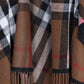 Women Vintage Winter Plaid Tassel Shawl Scarf