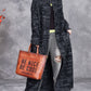 Women Autumn Artsy Solid Stand Collar Knit Cardigan Coat