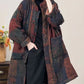 Women Autumn Vintage Stand Collar Patchwork Cotton Coat