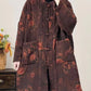 Women Autumn Vintage Stand Collar Patchwork Cotton Coat