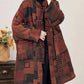 Women Autumn Vintage Stand Collar Patchwork Cotton Coat