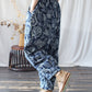 Women Ethnic Autumn Flower Spliced Cotton Harem Pants