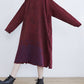 Women Ethnic Autumn Dot Flower Hooded Cotton Dress