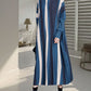 Women Autumn Artsy Colorblock Stripe Knitted Dress