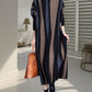 Women Autumn Artsy Colorblock Stripe Knitted Dress