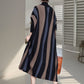 Women Autumn Artsy Colorblock Stripe Knitted Dress