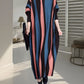 Women Autumn Artsy Colorblock Stripe Knitted Dress