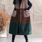 Winter Casual Fleece Colorblock Hooded Vest Coat