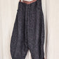 Linen Floral Pocket Elastic Waist Vintage Print Casual Pants