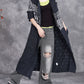 Women Autumn Artsy Hollow Out Knit Cardigan Hooded Coat