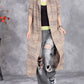 Women Autumn Artsy Color Mix Knit Cardigan Hooded Coat