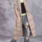 Women Autumn Artsy Color Mix Knit Cardigan Hooded Coat