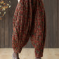 Women Autumn Retro Flower Loose Padded Bloomers