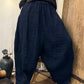 Women Autumn Vintage Solid Linen Harem Pants