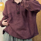 Women Autumn Vintage Solid Turtleneck Pullover Sweatshirt