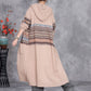 Women Autumn Artsy Knit Cardigan Hooded Sweater Coat