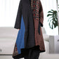 Women Autumn Ethnic Colorblock Cotton Padded Coat