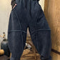 Women Winter Retro Spliced Loose Padded Harem Pants