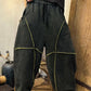 Women Winter Retro Spliced Loose Padded Harem Pants