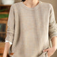 Women Vintage Autumn Solid O-Neck Loose Knit Sweater