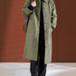 Women Autumn Vintage Turn-down Collar Dot Cotton Coat