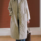 Women Autumn Vintage Turn-down Collar Dot Cotton Coat