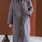 Women Autumn Vintage Turn-down Collar Dot Cotton Coat