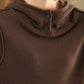 Women Autumn Casual Solid Hooded Loose Sweatshirt