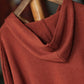 Women Vintage Autumn Frayed Solid Hooded Knit Sweater