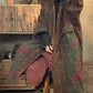 Women Autumn Flower Patch Spliced Linen Padded Coat