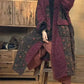 Women Autumn Flower Patch Spliced Linen Padded Coat