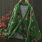 Women Autumn Ethnic Flower Short Cotton Padded Coat