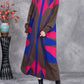 Women Autumn Artsy Colorblock Geometric Knit O-Neck Dress