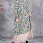 Women Autumn Artsy Floral Strap Knit O-Neck Dress