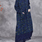 Women Autumn Artsy Floral Strap Knit O-Neck Dress