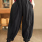 Women Winter Casual Solid Spliced Fleece-lined Harem Pants