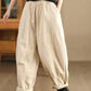 Women Winter Casual Solid Spliced Fleece-lined Harem Pants