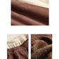 Women Winter Casual Solid Spliced Fleece-lined Harem Pants