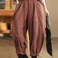 Women Winter Casual Solid Spliced Fleece-lined Harem Pants