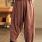 Women Winter Casual Solid Spliced Fleece-lined Harem Pants