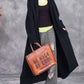 Women Autumn Artsy Knit Irregular Turn-down Collar Sweater Coat