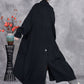 Women Autumn Artsy Knit Irregular Turn-down Collar Sweater Coat