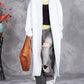 Women Autumn Artsy Knit Irregular Turn-down Collar Sweater Coat