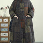 Women Autumn Vintage Stand Collar Patchwork 100%Cotton Coat