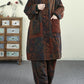 Women Autumn Vintage Stand Collar Patchwork 100%Cotton Coat