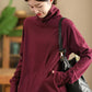 Women Autumn Solid Warm Turtleneck Shirt