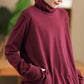 Women Autumn Solid Warm Turtleneck Shirt